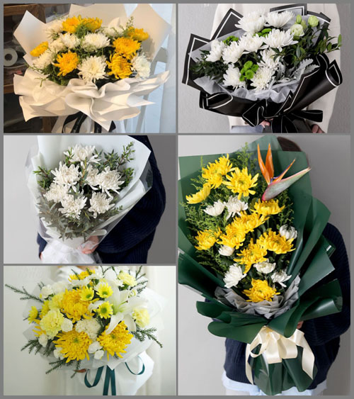 山东莱芜莱城区和庄镇大英章村白事花束代送